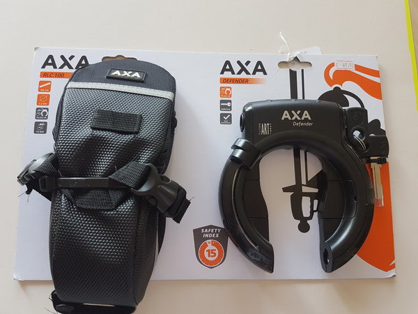 AXA Rahmenschloss Defender mit Einsteckkette + Tasche